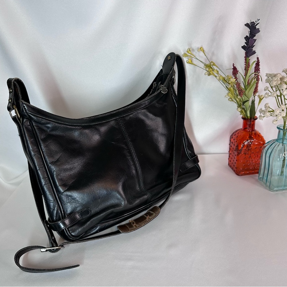 John Romain 60s Vintage Black Leather Handbag From Estate Old Money Quiet Luxury - Picture 2 of 15